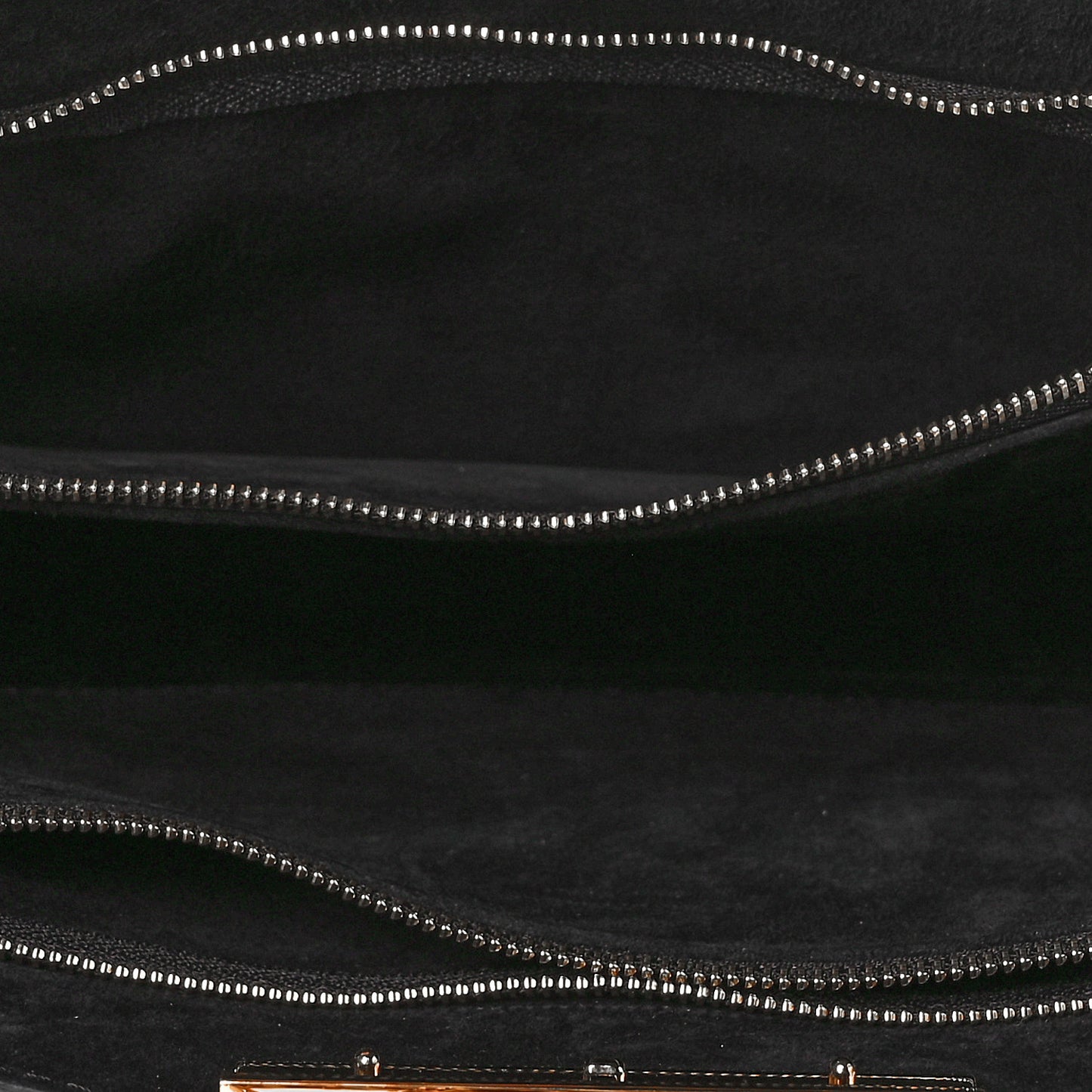 Calfskin Crocodile Embossed Knuckle Flat Clutch Black Gold