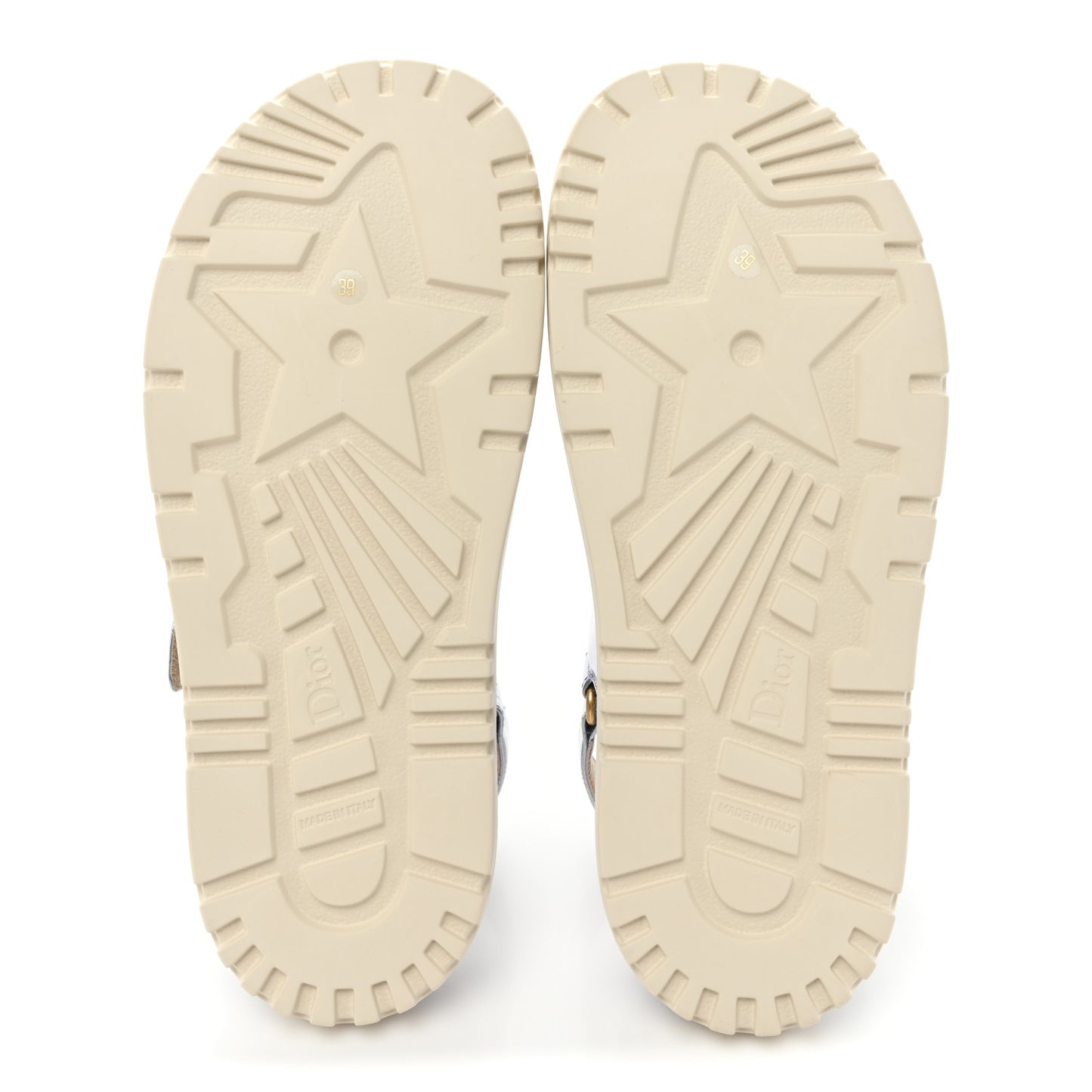 Laminated Crinkled Calfskin Dioract Sandals 39 Indigo Metal