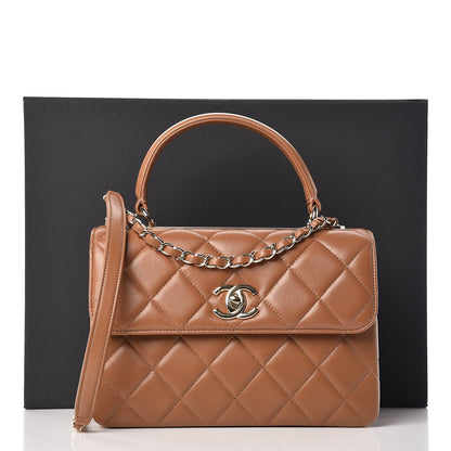 Chanel Lambskin Quilted Small Trendy CC Flap Dual Handle Bag Camel 9 of 9