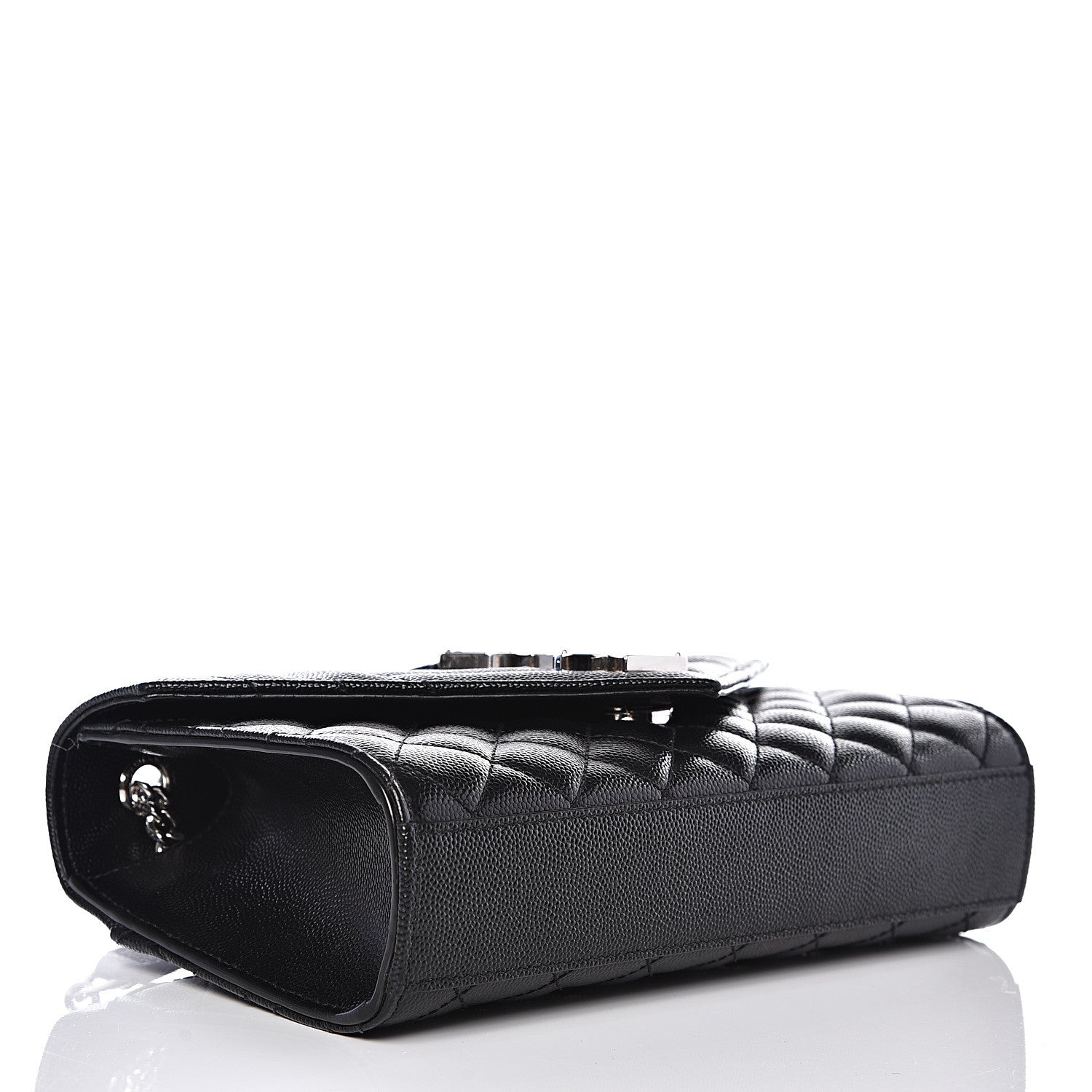 Saint Laurent Grain De Poudre Textured Mixed Matelasse Triquilt Small Monogram Satchel Black 3 of 10