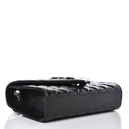Saint Laurent Grain De Poudre Textured Mixed Matelasse Triquilt Small Monogram Satchel Black 3 of 10