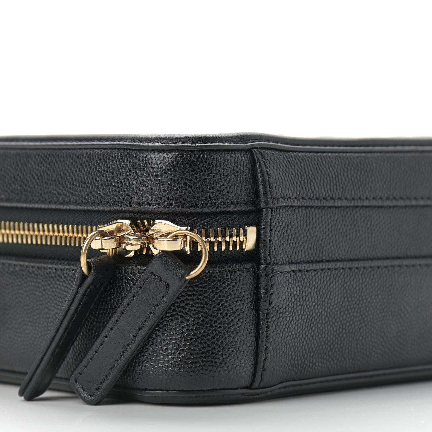 Caviar Quilted Small CC Filigree Vanity Case Black