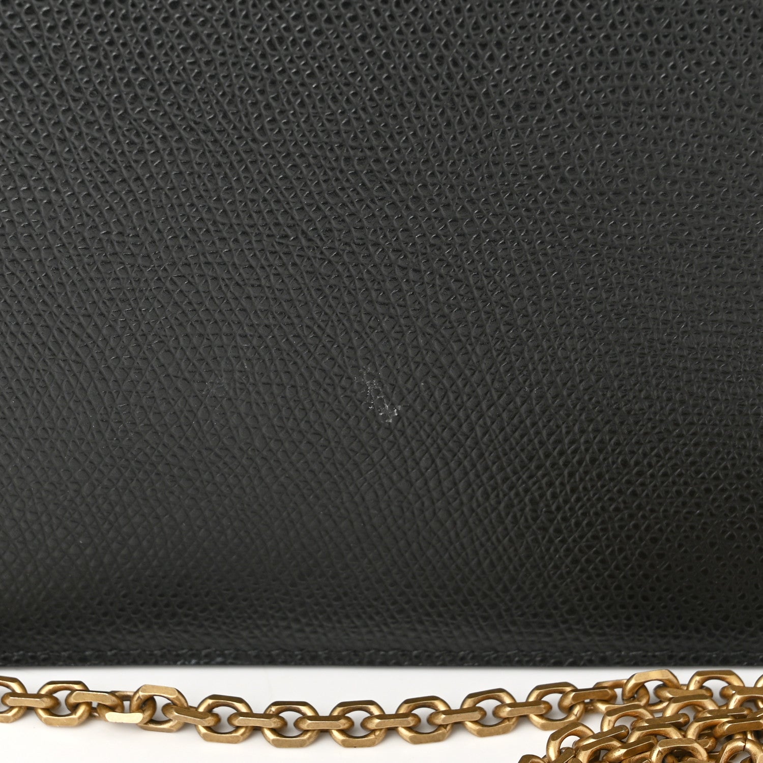 Christian Dior Grained Calfskin Saddle Chain Wallet Pouch Black 11 of 13
