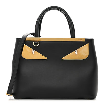 Fendi Vitello Century Metal Monster Eyes Petite 2Jours Tote Black 1 of 13