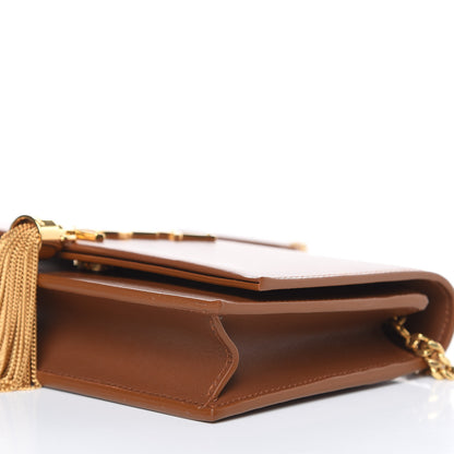 Saint Laurent Smooth Calfskin Classic Monogram Kate Tassel Chain Wallet Brown 6 of 12