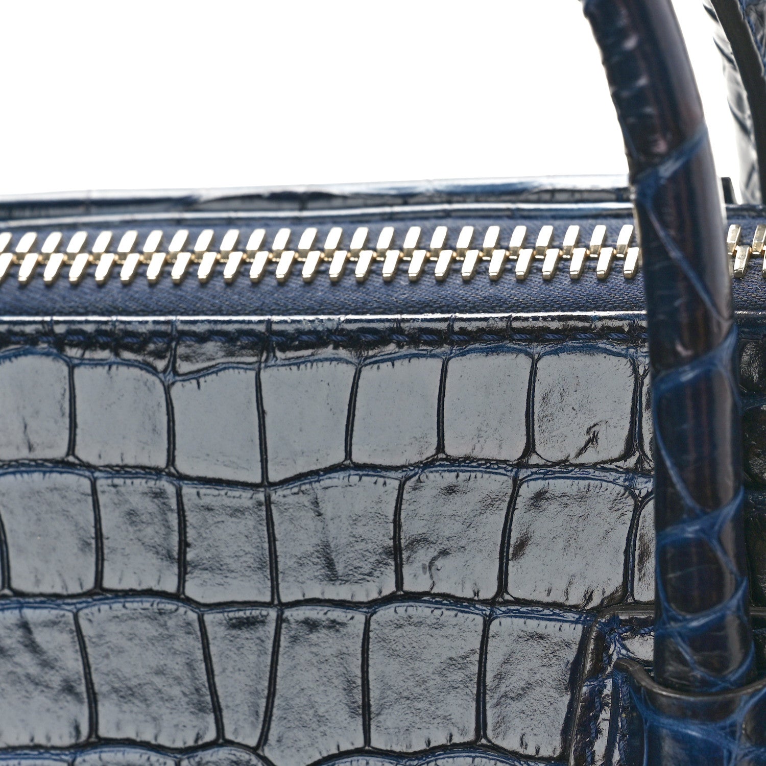 Givenchy Calfskin Crocodile Embossed Small Antigona Deep Blue 9 of 11