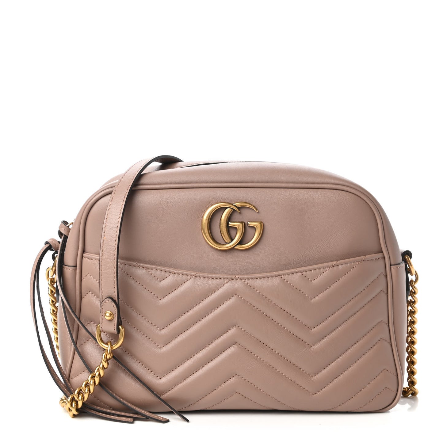 Calfskin Matelasse Medium GG Marmont Chain Shoulder Bag Porcelain Rose