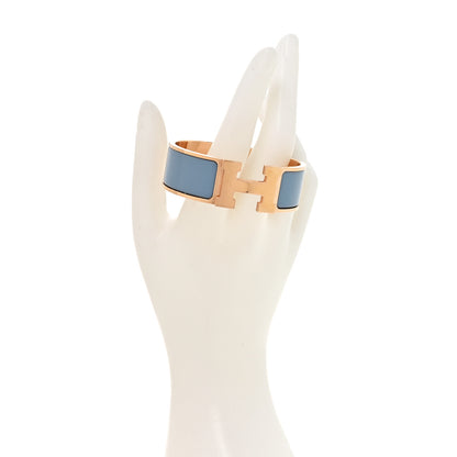 Hermes Enamel Wide Clic Clac H Bracelet PM Gris Orage 2 of 5
