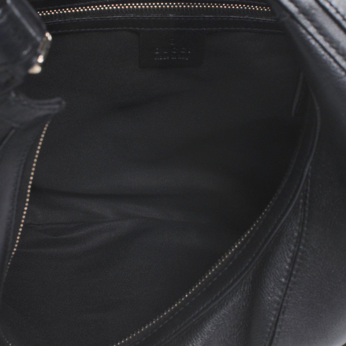 Leather Large Horsebit Chain Hobo Black