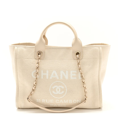Chanel Mixed Fibers Small Deauville Tote White 1 of 12