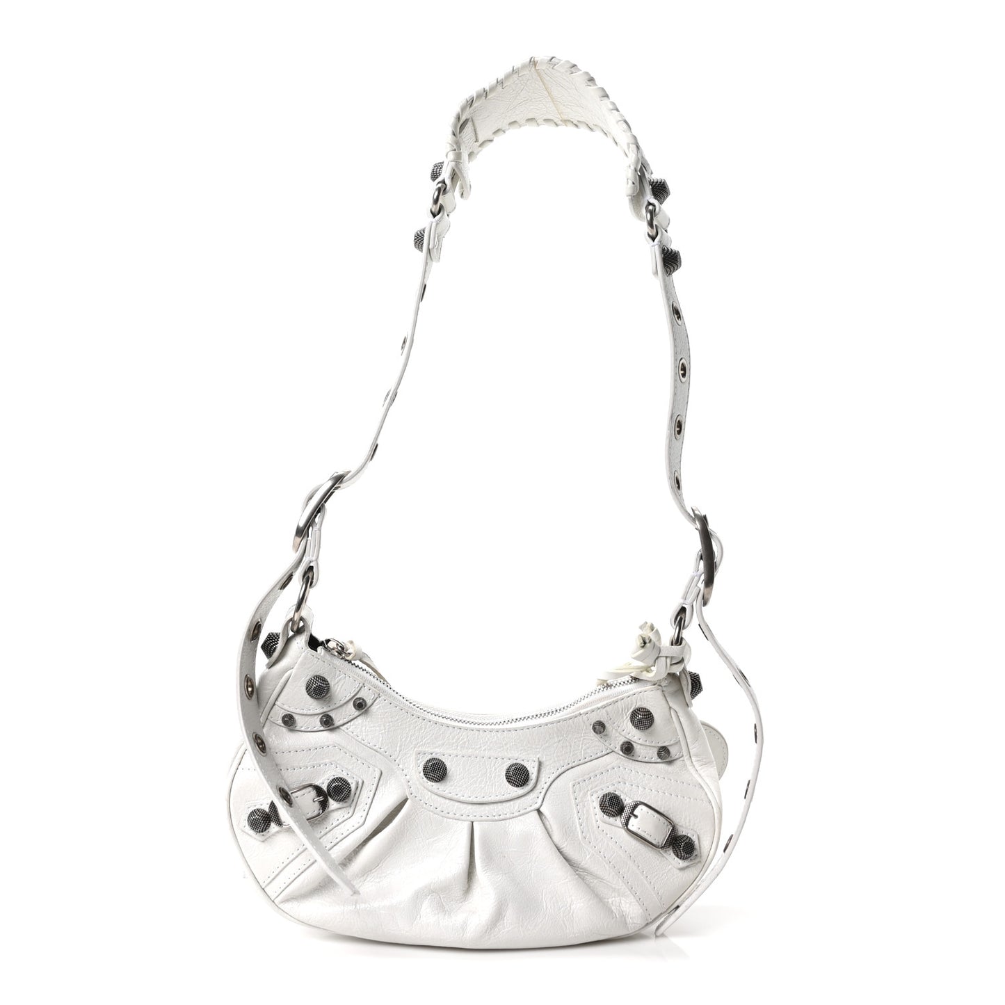Agneau Arena Le Cagole Shoulder Bag XS Optic White