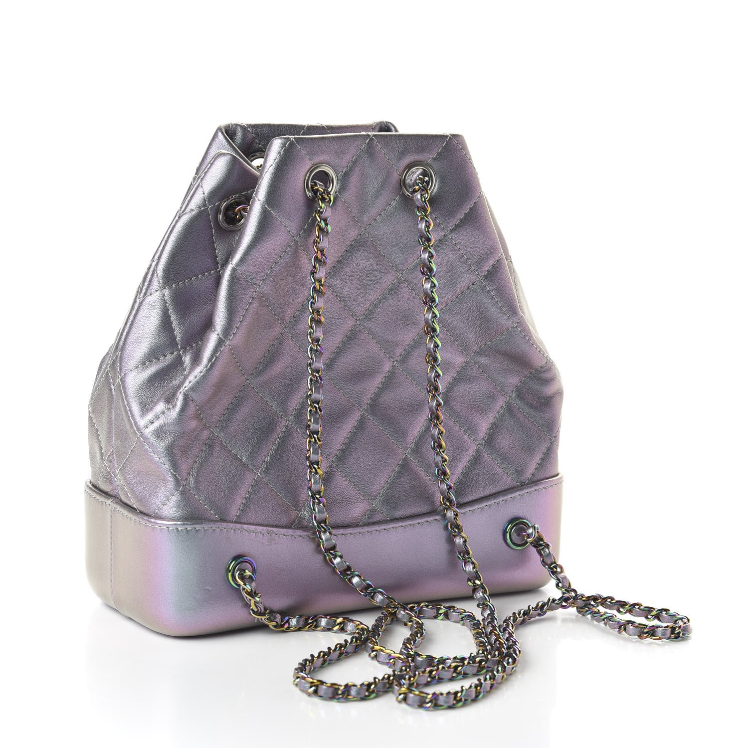 Chanel Iridescent Lambskin Calfskin Small Quilted Gabrielle Backpack Light Purple 2 of 10