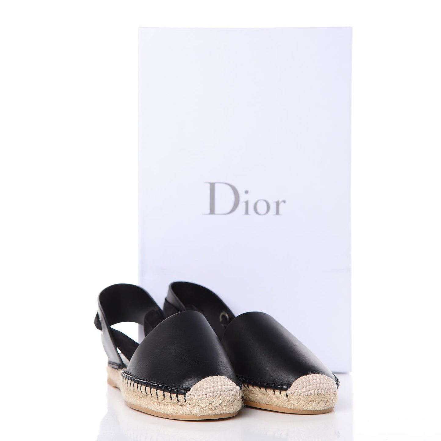 Calfskin Nicely-D Ankle Tie Espadrilles Flats 36 Black