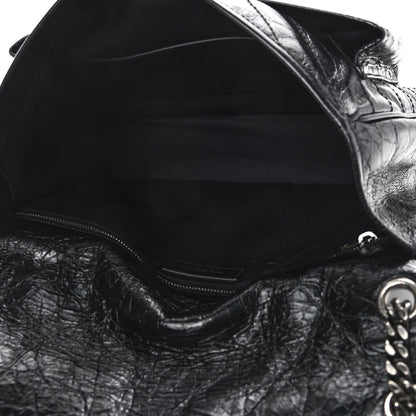 Saint Laurent Crinkled Calfskin Matelasse Monogram Large Niki Chain Satchel Black 5 of 9