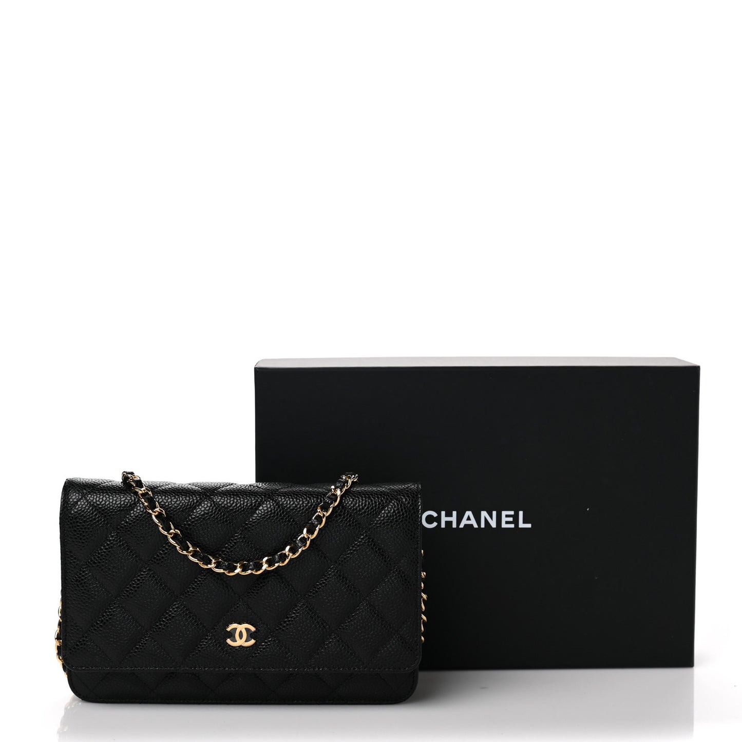 Caviar Quilted Wallet On Chain WOC Black