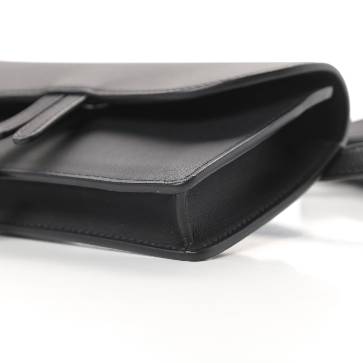 Christian Dior Ultra Matte Calfskin Saddle Belt Clutch Black 11 of 14