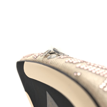 Fendi Technical Mesh Crystal FF Embellished Colibri 85mm Slingback Pumps 37.5 Nude 9 of 9