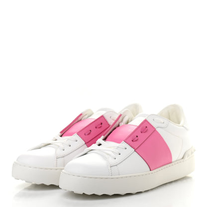 Valentino Garavani Calfskin Womens Rockstud Open Sneakers 40 White Pink 3 of 10