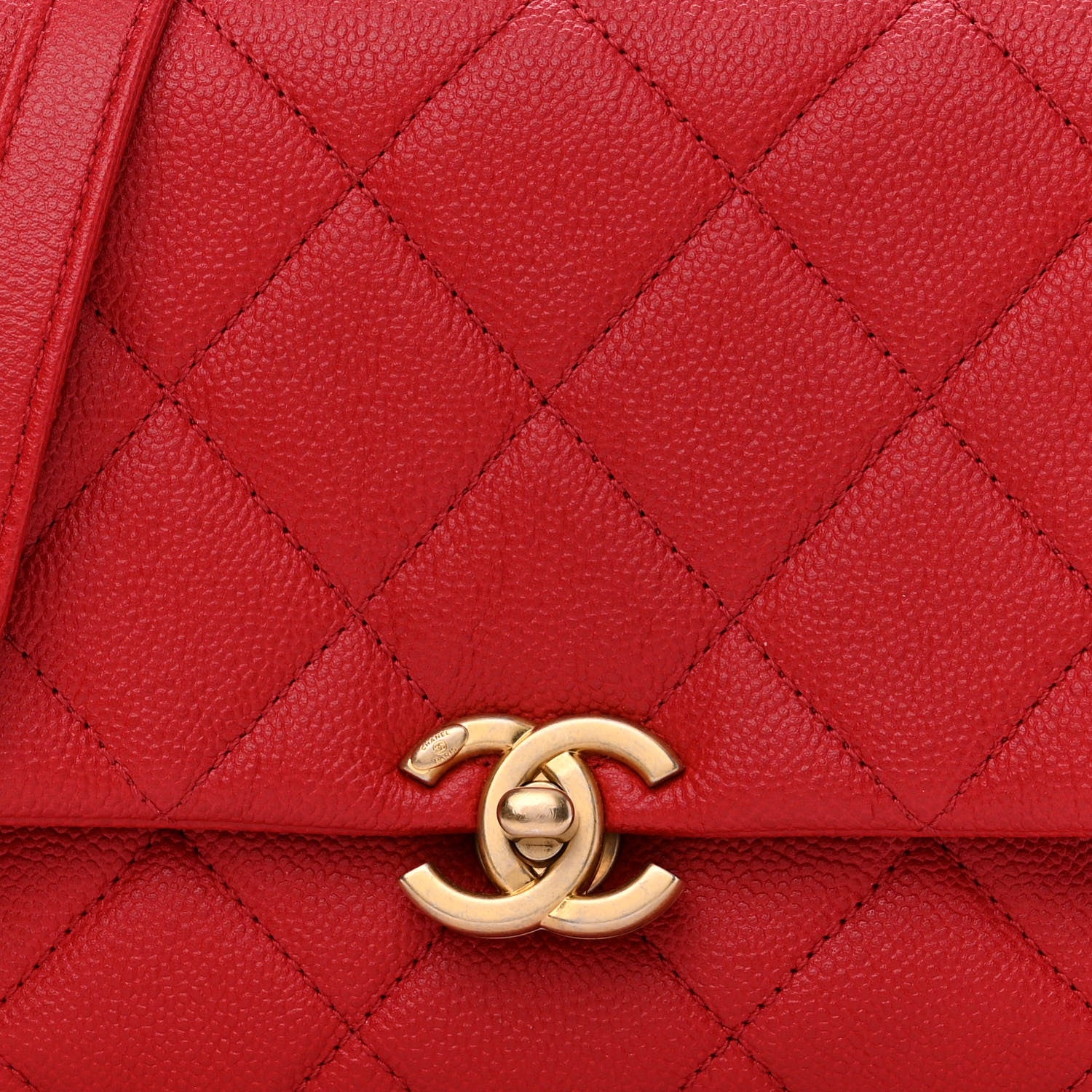 Chanel Shiny Caviar Quilted Small Chain Melody Flap Red 8 of 10