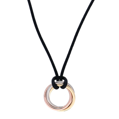 Cartier 18K Pink Yellow White Gold Trinity Cord Necklace 1 of 6