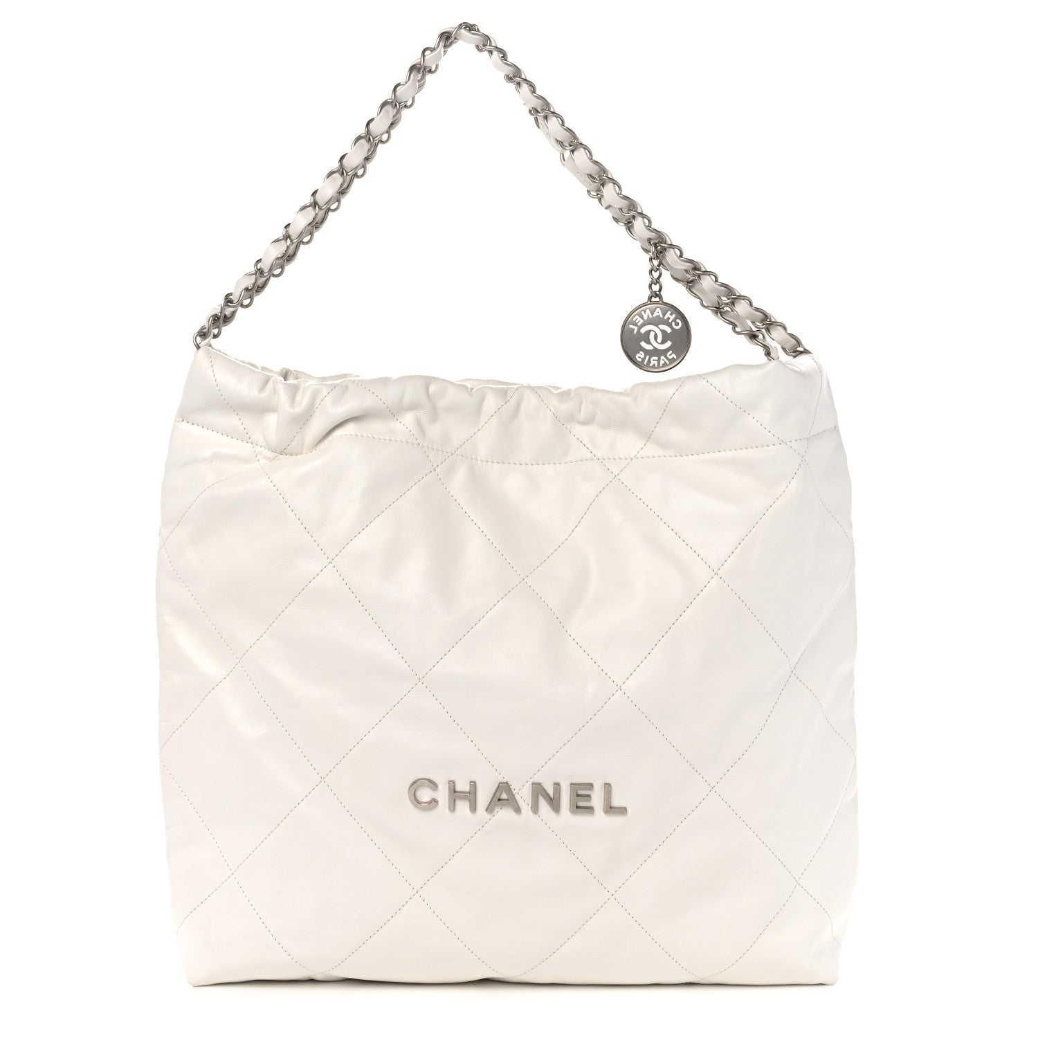 Chanel Shiny Calfskin Quilted Chanel 22 White 1 of 11