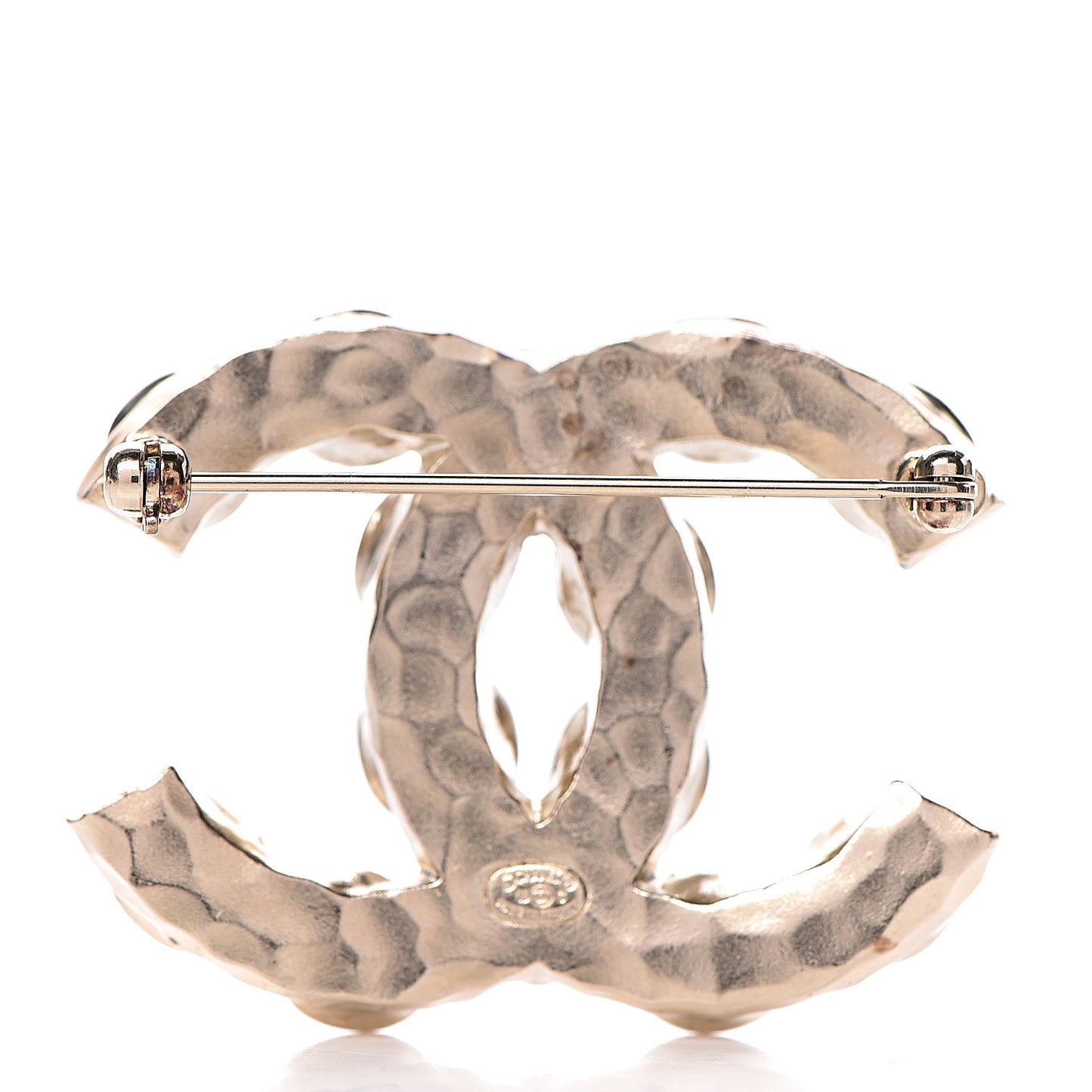 Poured Glass CC Brooch Gold Multicolor