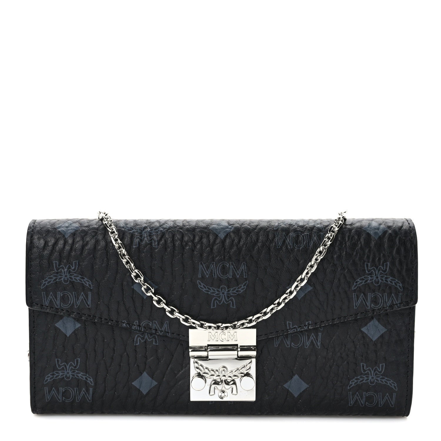 MCM Visetos Large Patricia Wallet On Chain Black 1 of 8
