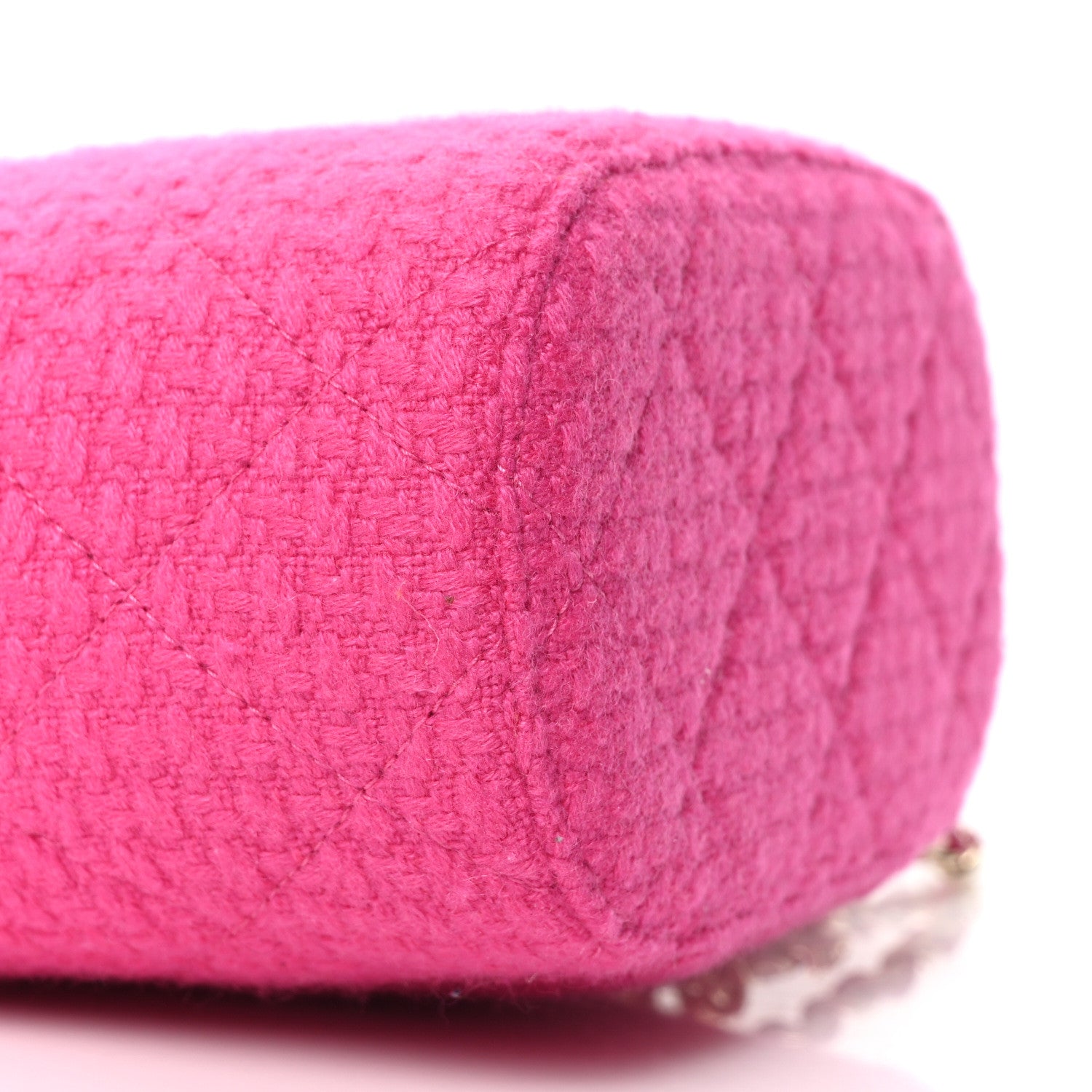 Chanel Tweed Quilted Small Vanity Case Fuchsia 9 of 10