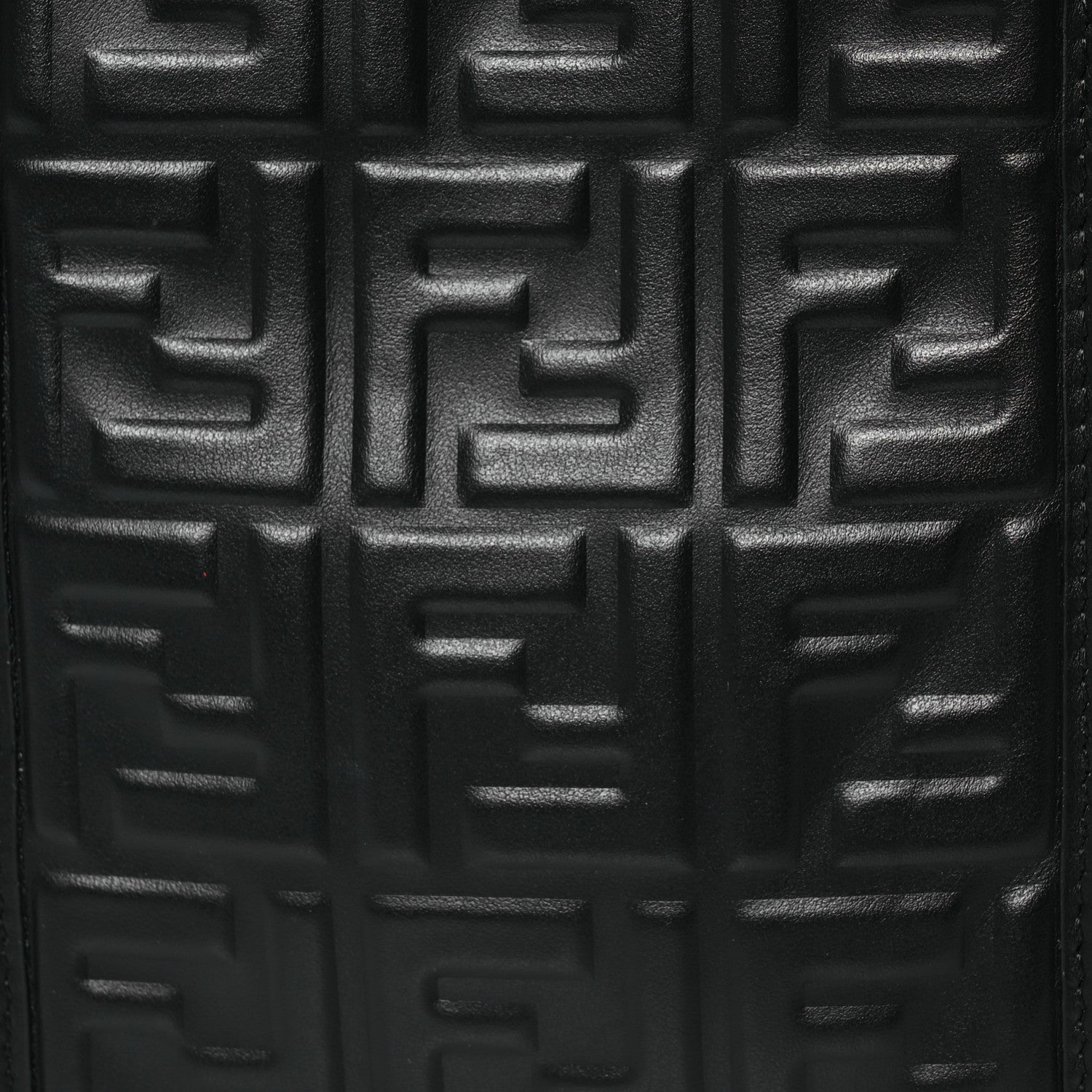 Fendi Vitello Plexiglass FF Embossed Mini Fendi Sunshine Shopper Tote Black 8 of 10