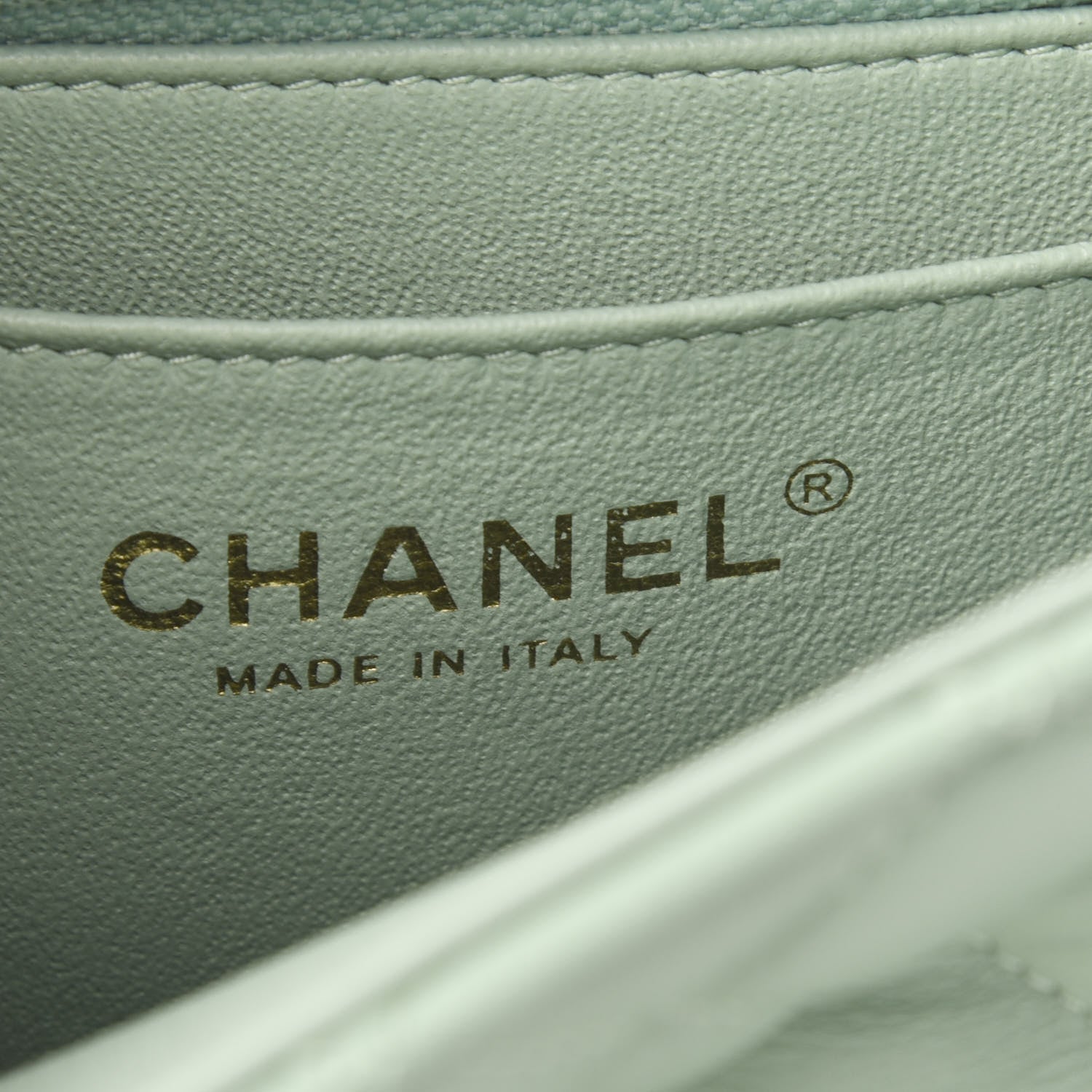 Chanel Lambskin Quilted Mini Rectangular Flap Light Green 8 of 9