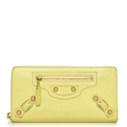 Balenciaga Agneau Giant 12 Gold Hardware Continental Zip Around Wallet Jaune Citronnade 1 of 12