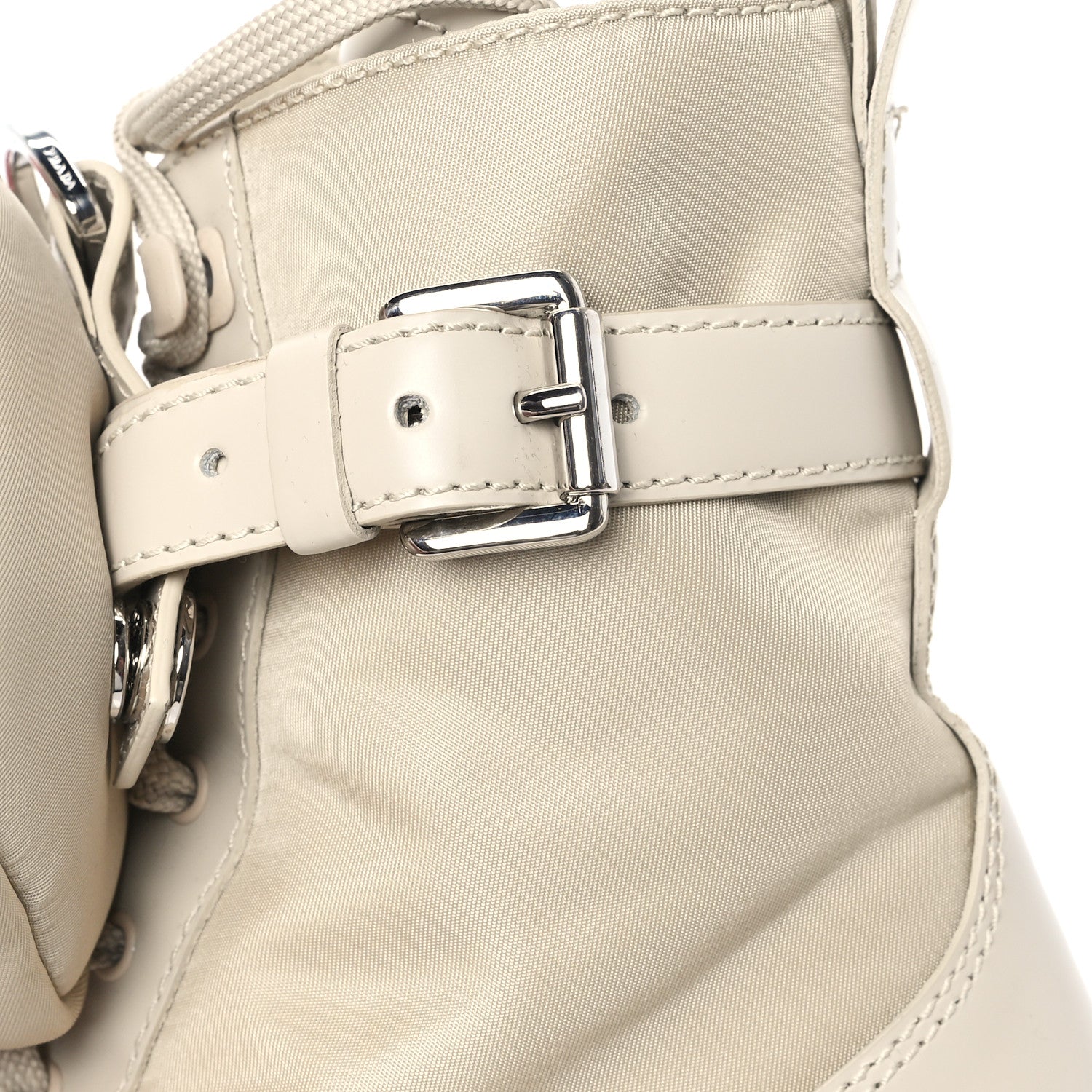 Prada Spazzolato Rois Re-Nylon Metal Triangle Logo Monolith Pouch Pocket 55mm Boots 37.5 Deserto 11 of 11