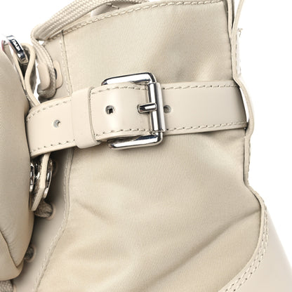Prada Spazzolato Rois Re-Nylon Metal Triangle Logo Monolith Pouch Pocket 55mm Boots 37.5 Deserto 11 of 11