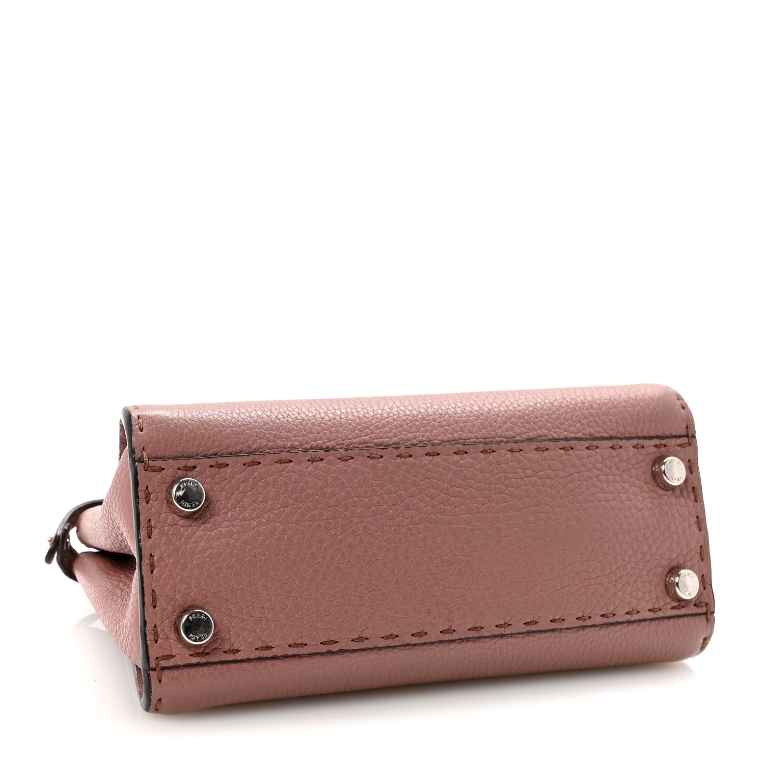 Fendi Cuoio Romano Selleria Bi-Color Mini Peekaboo Iconic Satchel English Rose Camelia 4 of 9