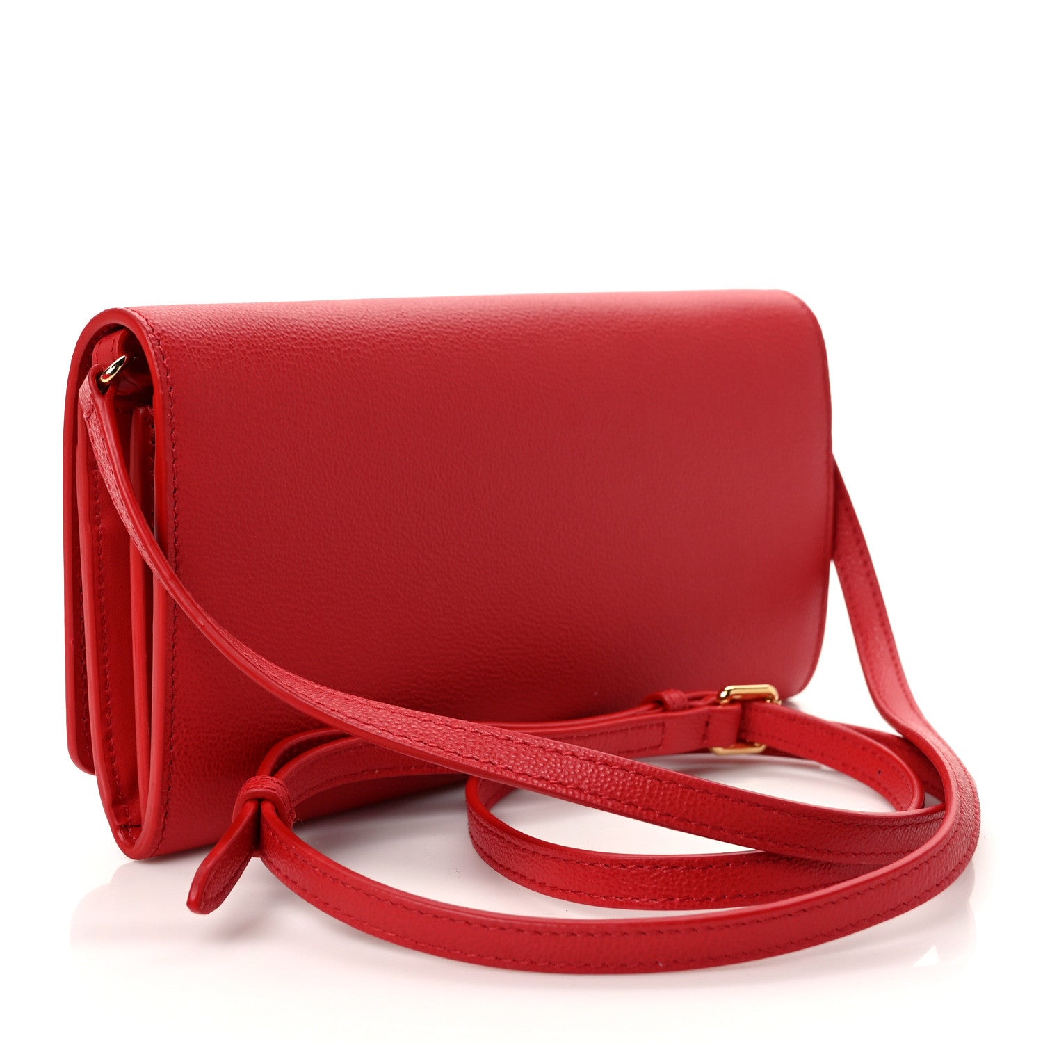 Burberry Calfskin Logo Hazelmere Wallet With Detachable Strap Red 3 of 8