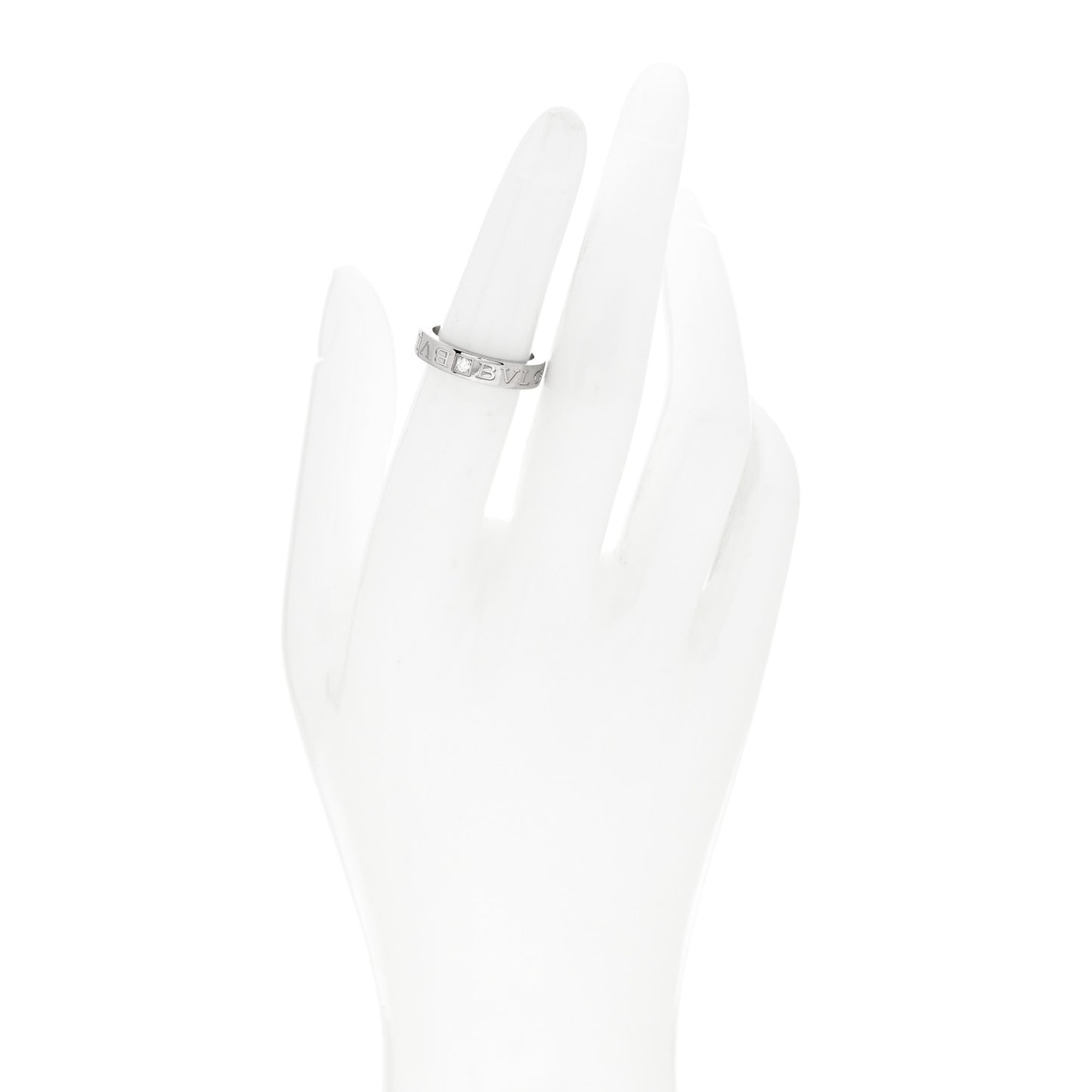 18K White Gold Diamond B.Zero1 Essential Band Ring 50 5.5