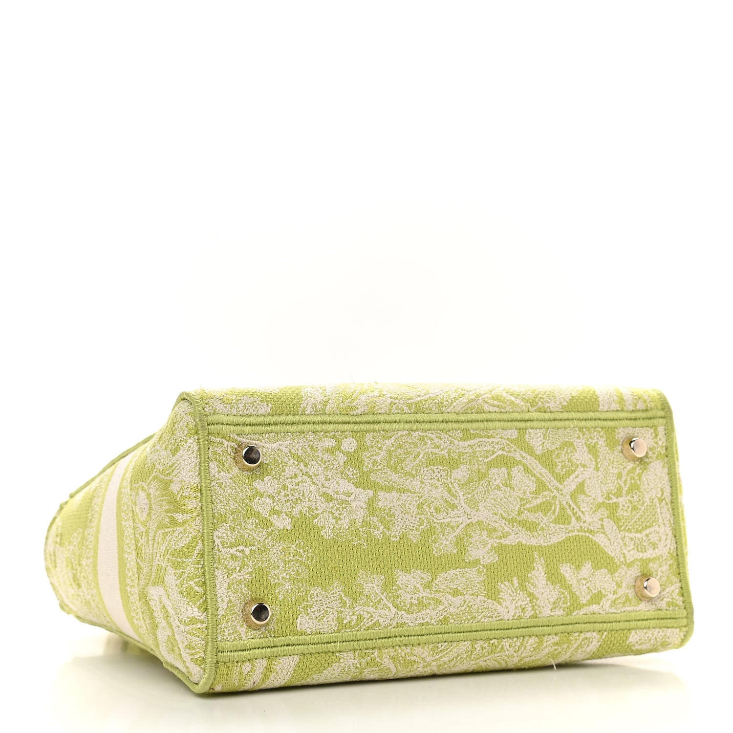 Christian Dior Canvas Toile De Jouy Reverse Embroidered Medium Lady D-Lite Green 4 of 9