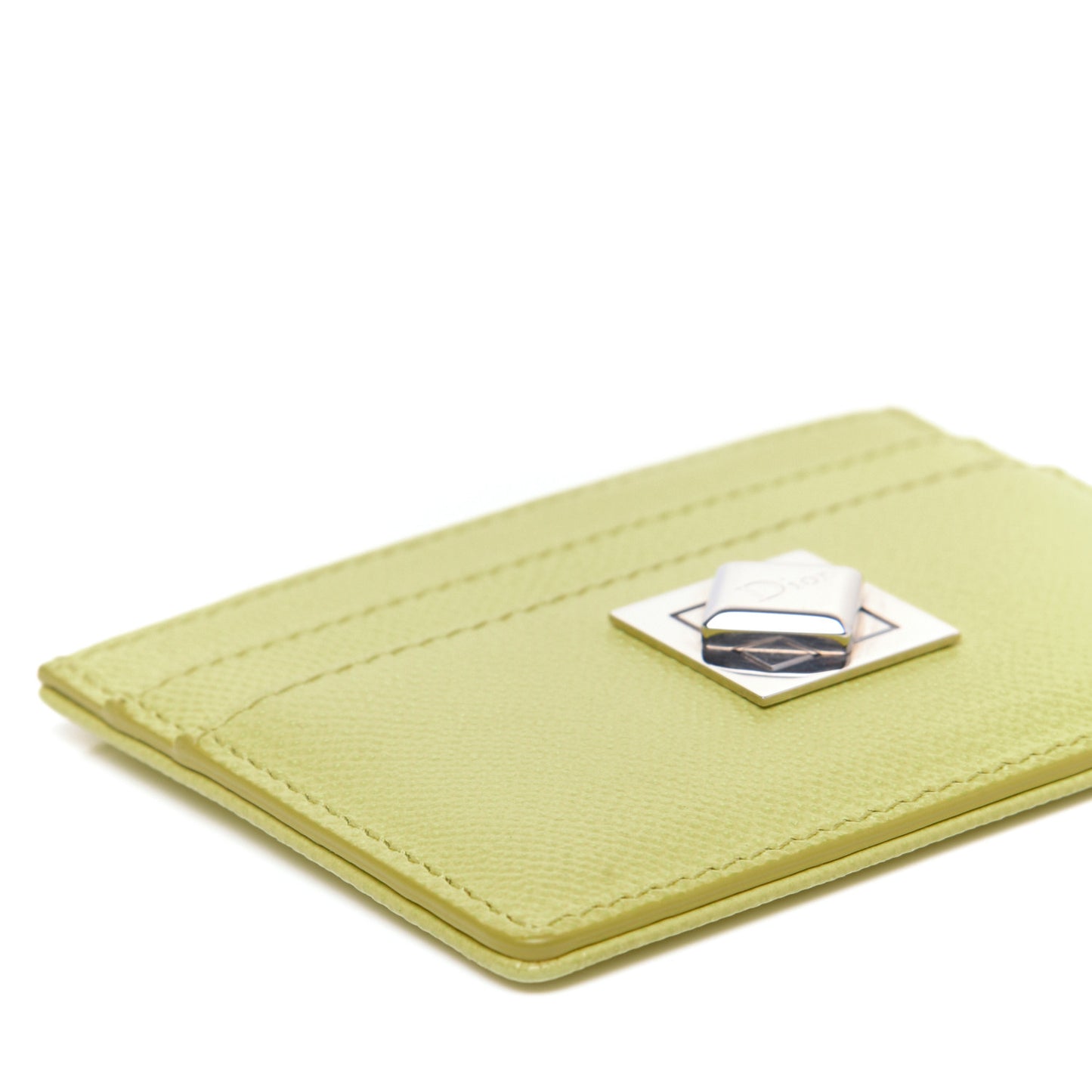 Grained Calfskin Turn Me Card Holder Yellow