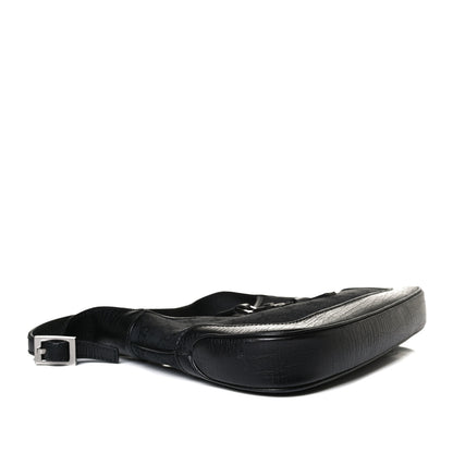 Gucci Denim Monogram Small Jackie O Hobo Black 3 of 17