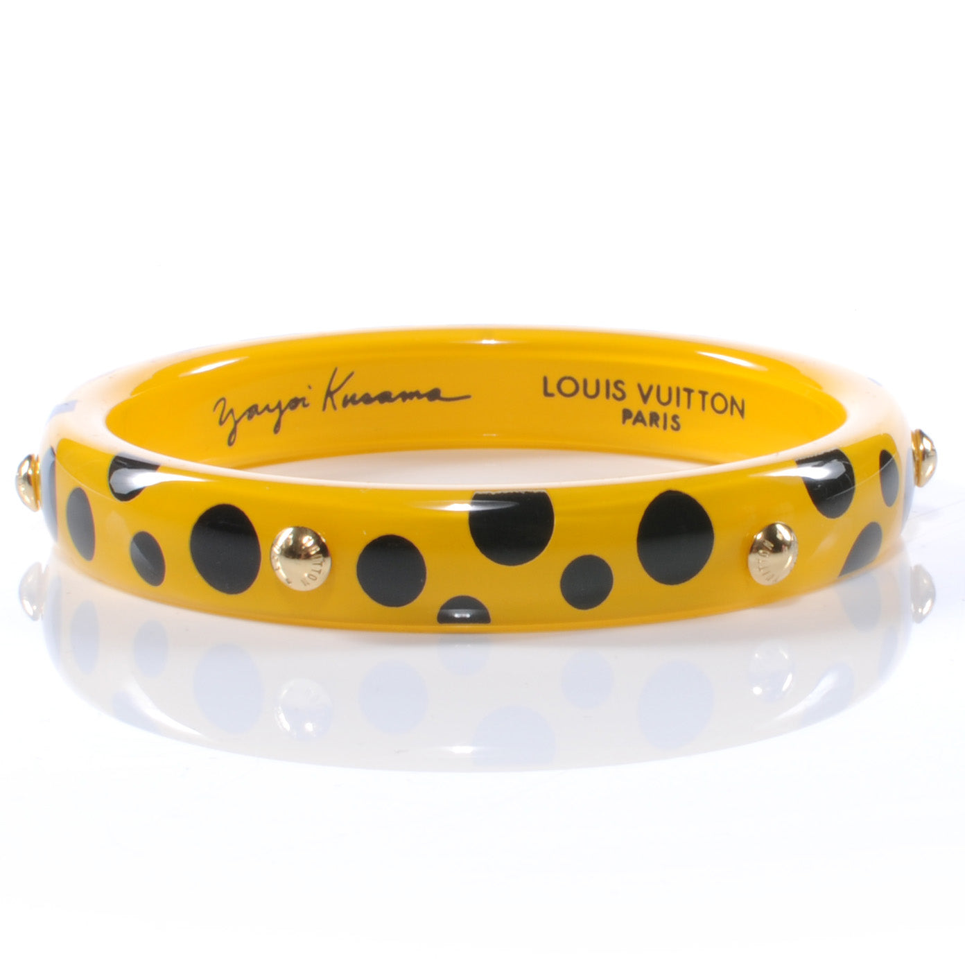 Kusama Infinity Dots Bracelet Bangle Medium Yellow