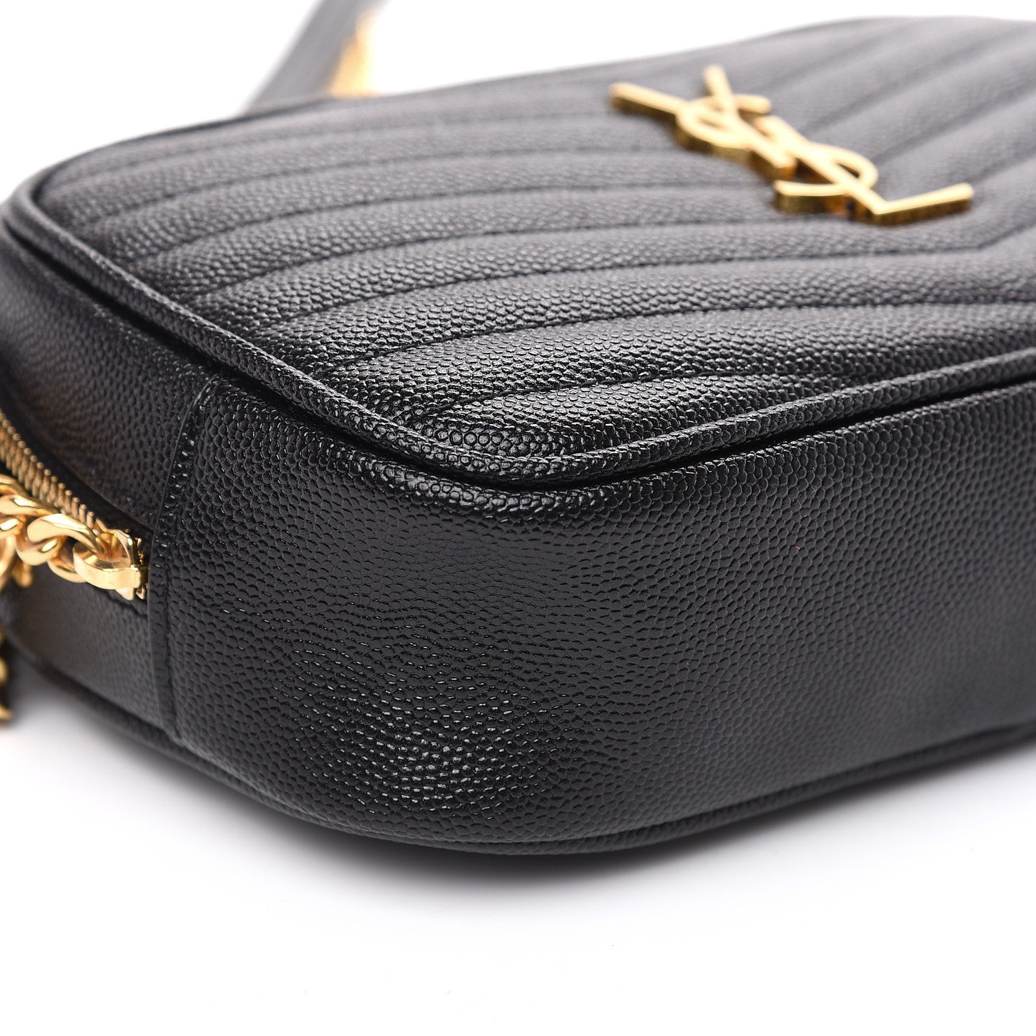 Saint Laurent Grain De Poudre Matelasse Monogram Mini Lou Camera Bag Black 7 of 9