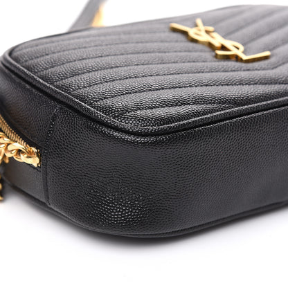 Saint Laurent Grain De Poudre Matelasse Monogram Mini Lou Camera Bag Black 7 of 9