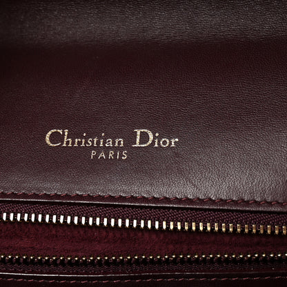 Christian Dior Lambskin Studded Medium Diorama Flap Bag Burgundy 6 of 10