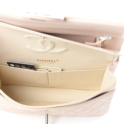 Chanel Iridescent Caviar Quilted Medium Double Flap Beige 5 of 9