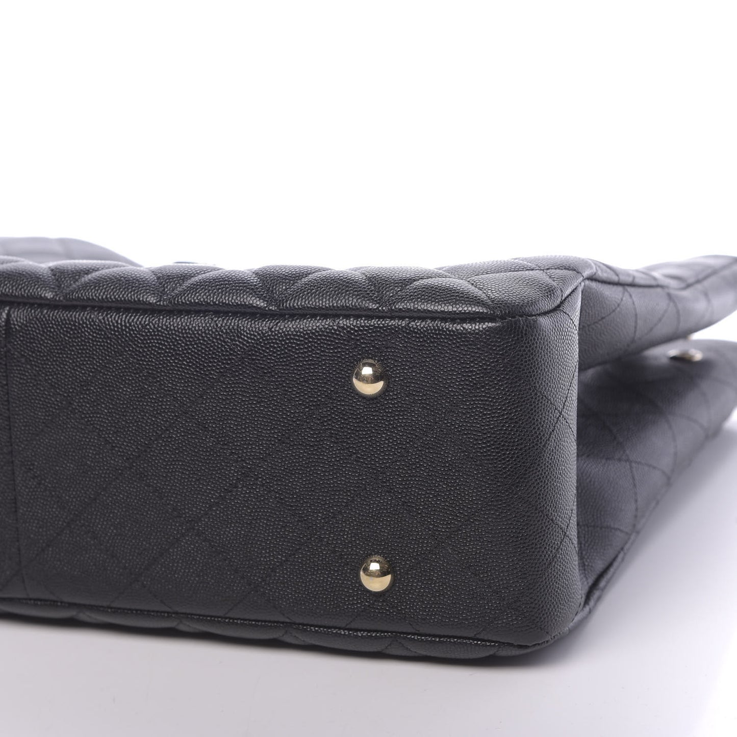 Caviar Quilted Large Shopping Tote Black
