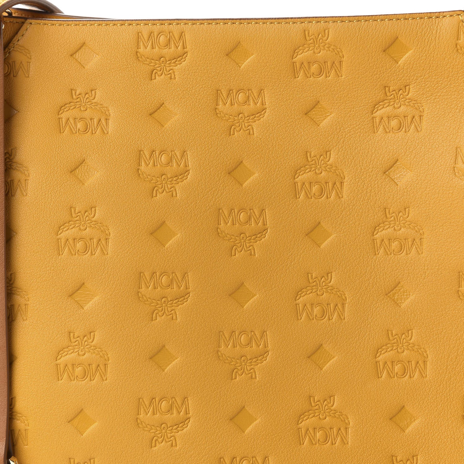 MCM Calfskin Ottomar Monogram Medium Klara Hobo Golden Mango 9 of 9