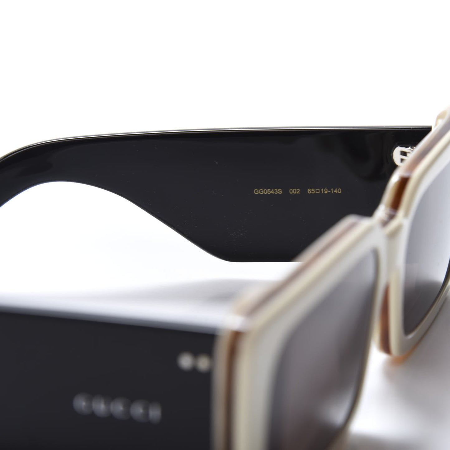 Acetate Rectangular Flap GG0543S Sunglasses White Black