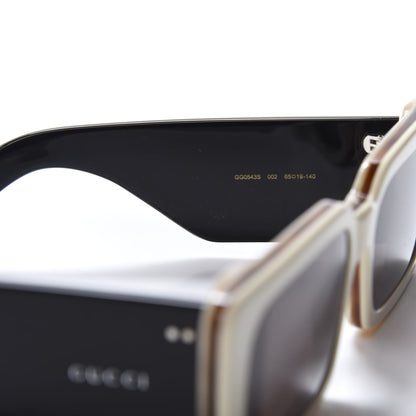 Gucci Acetate Rectangular Flap GG0543S Sunglasses White Black 8 of 9