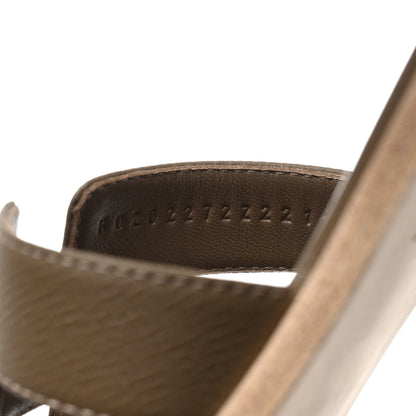 Hermes Epsom Oran Sandals 38.5 Etoupe 6 of 9
