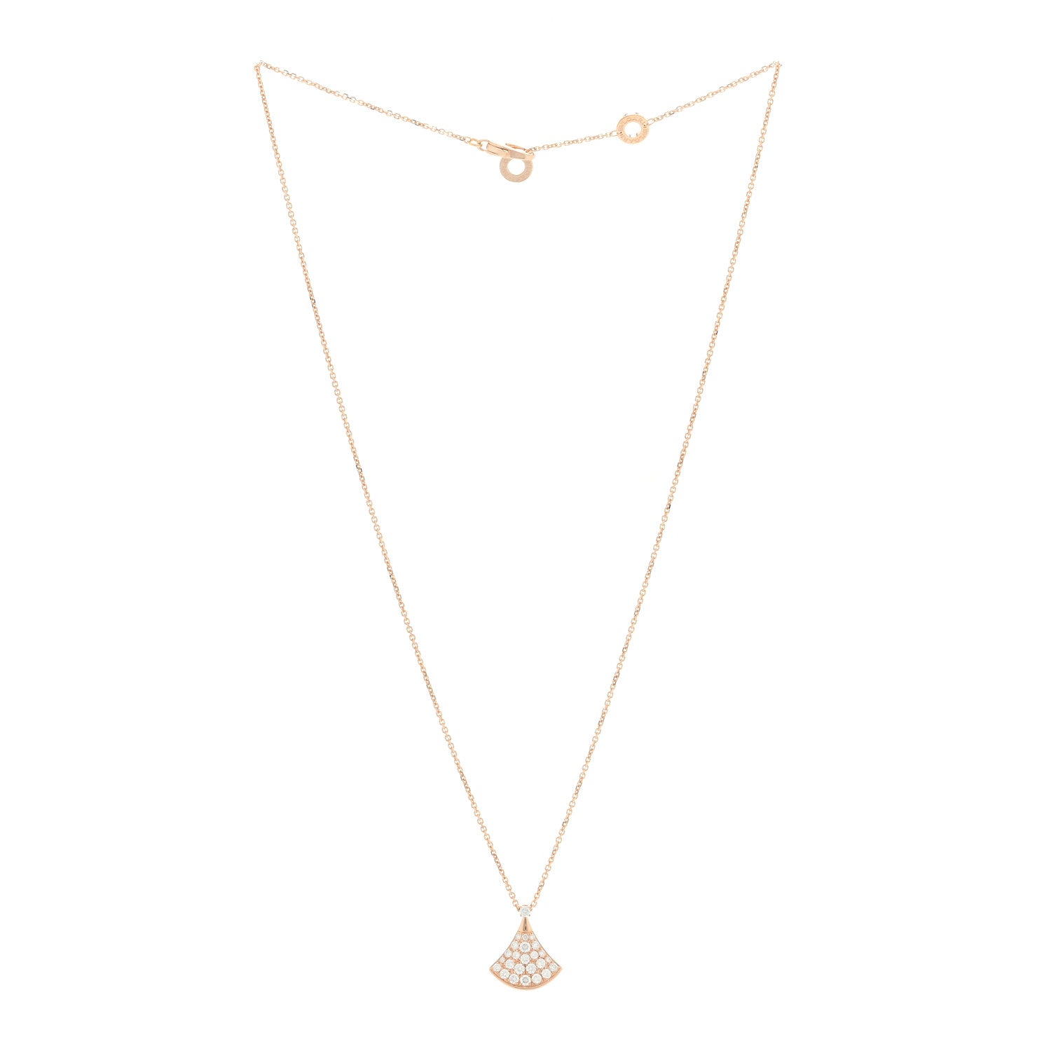 Bulgari 18K Rose Gold Diamond Divas' Dream Pave Pendant Necklace 2 of 5